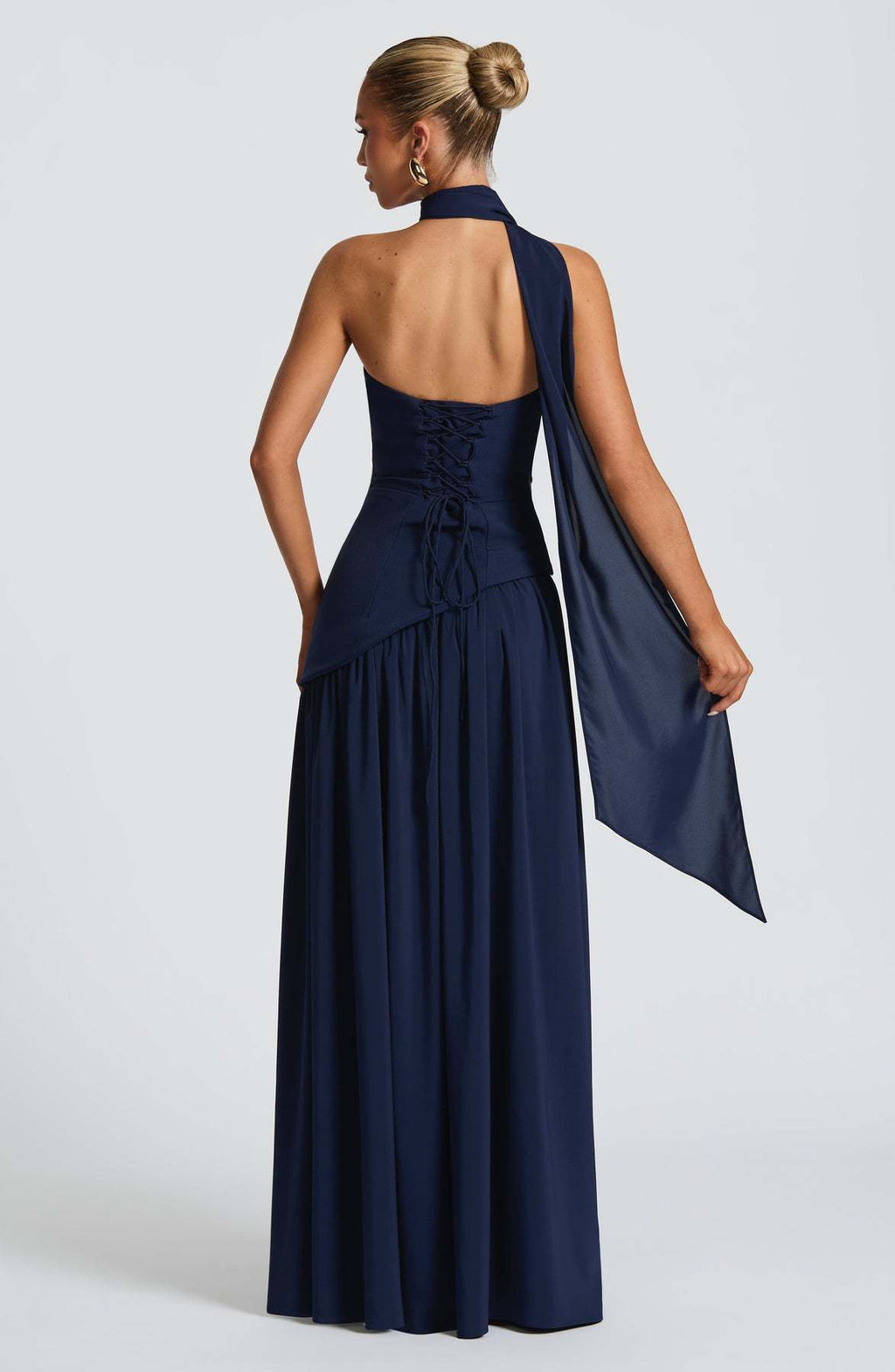Tube Top Solid Color Slit Dress Fashion Sexy Backless High Slit Long Dress