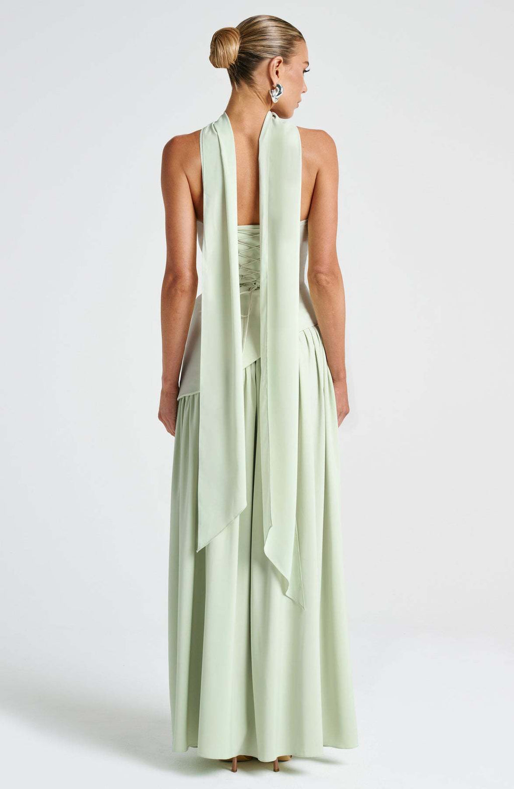 Tube Top Solid Color Slit Dress Fashion Sexy Backless High Slit Long Dress