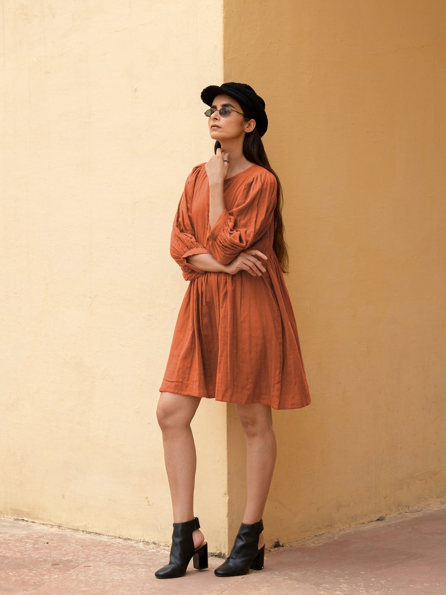 Large size loose lantern sleeve girl style dress