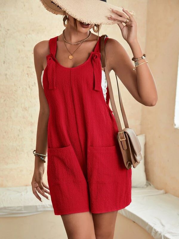 Summer casual suspender shorts jumpsuit