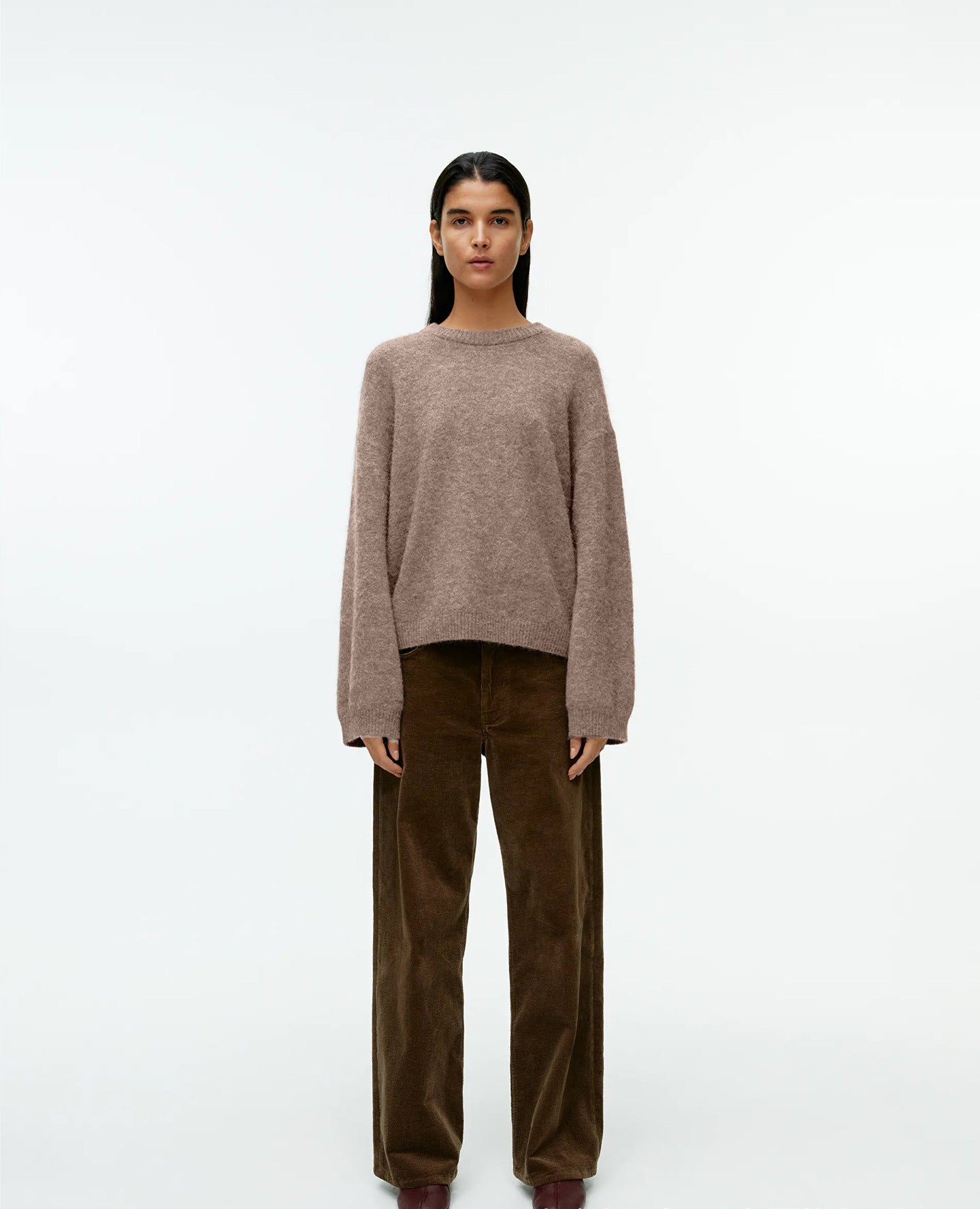 Loose Thick Cashmere Crewneck Sweater