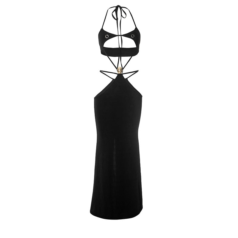 Sexy backless cross-strap dress