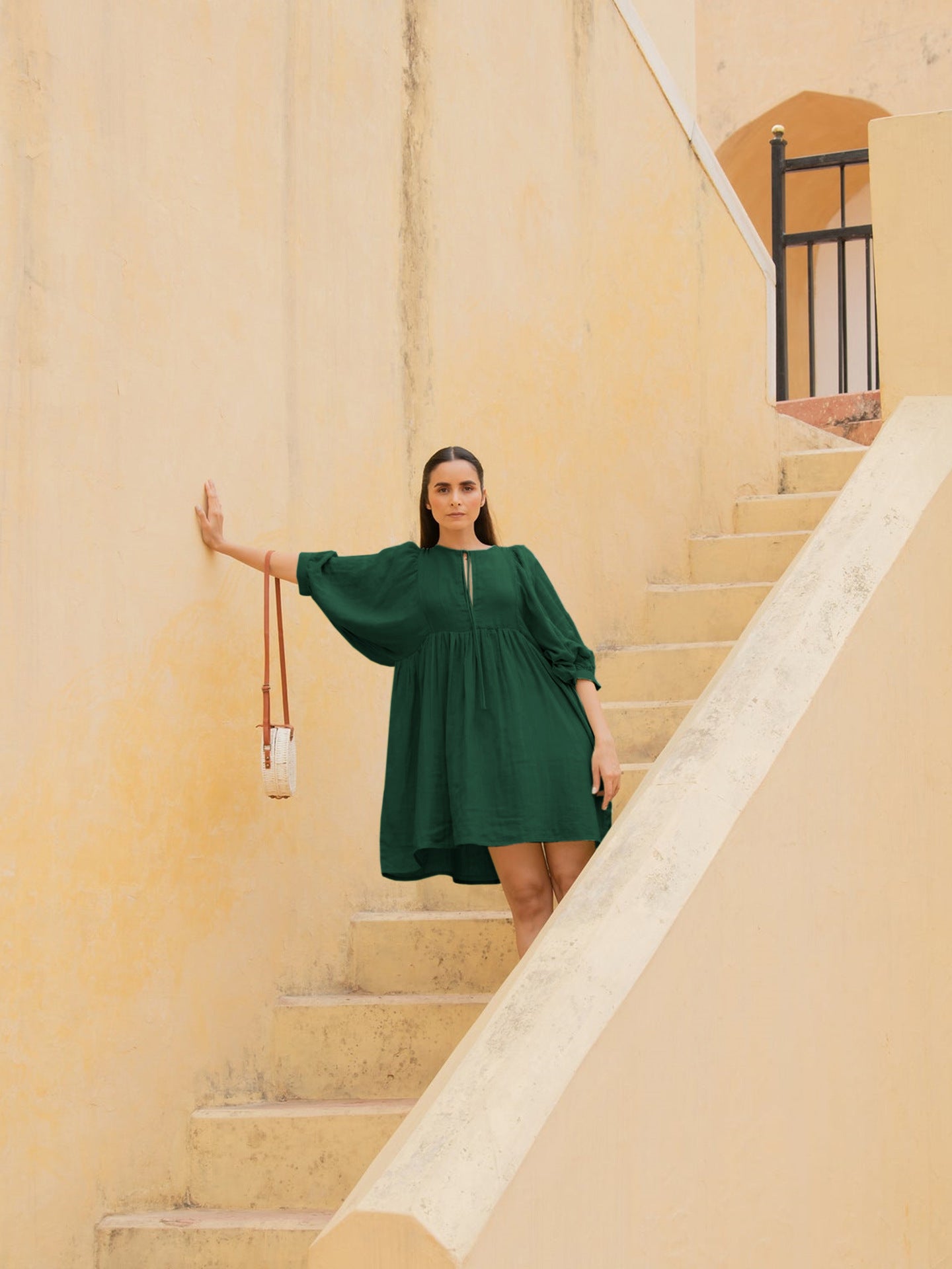 Large size loose lantern sleeve girl style dress