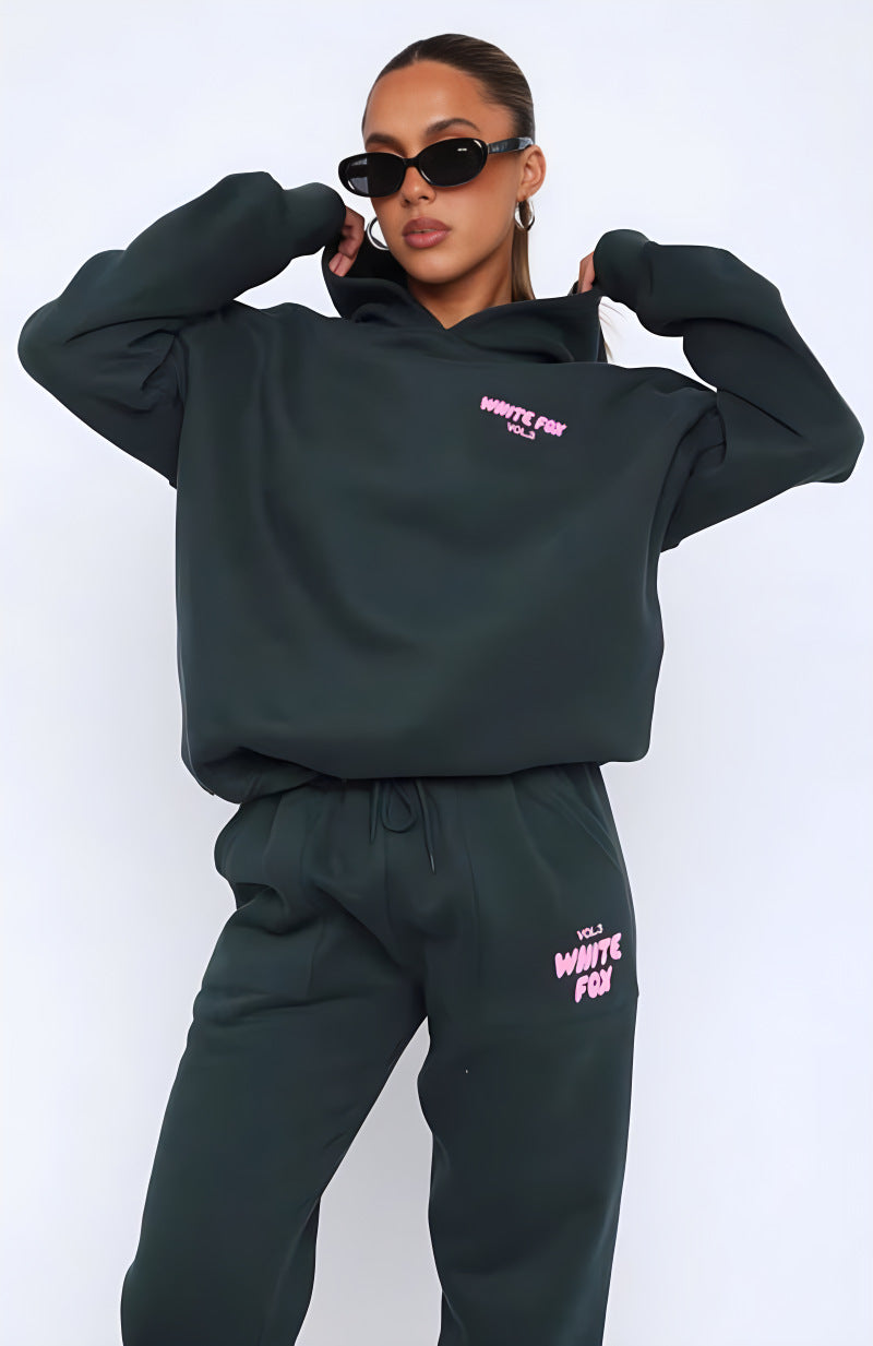 Long-sleeved hooded sweatshirt two-piece set