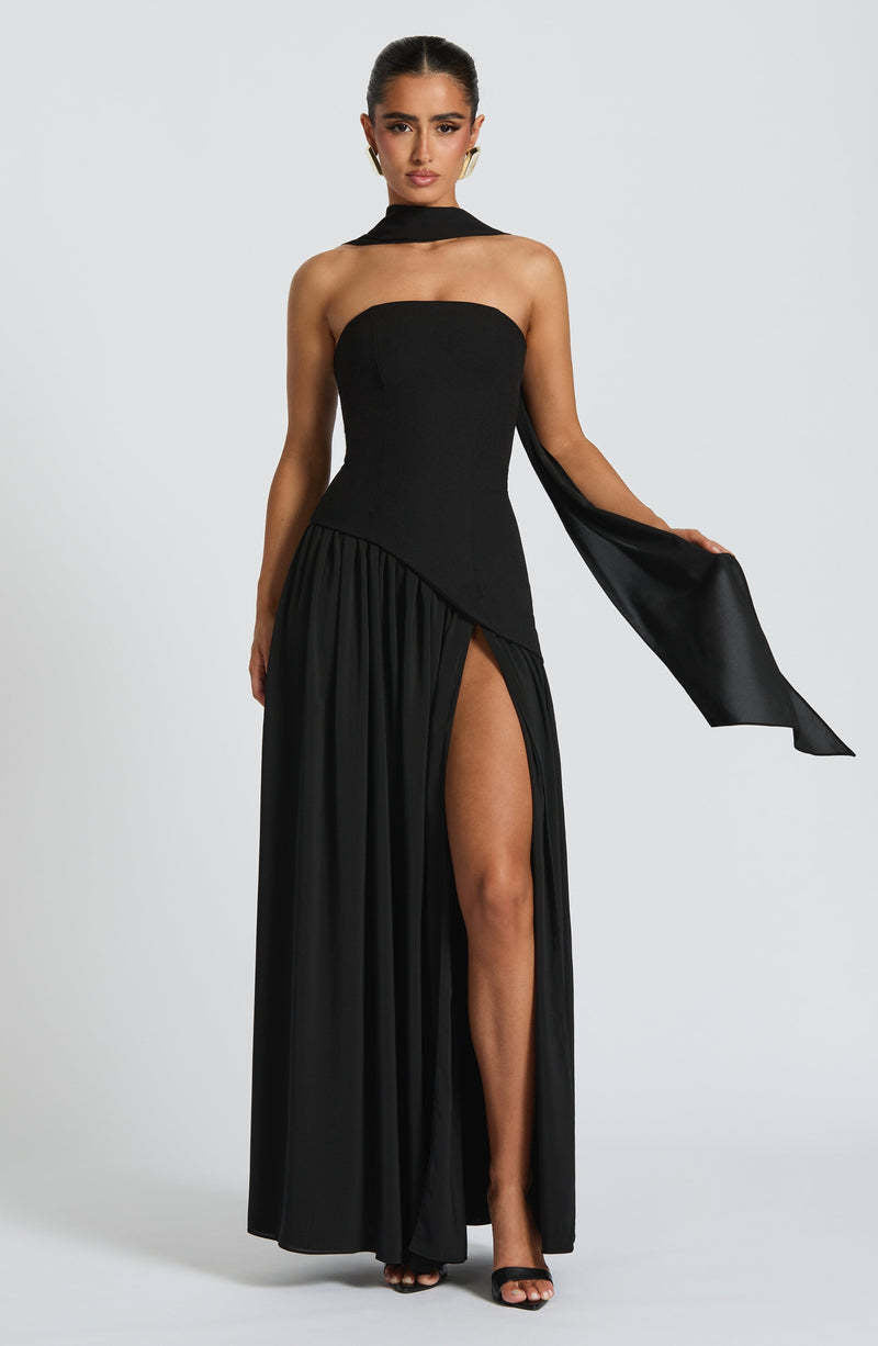 Tube Top Solid Color Slit Dress Fashion Sexy Backless High Slit Long Dress