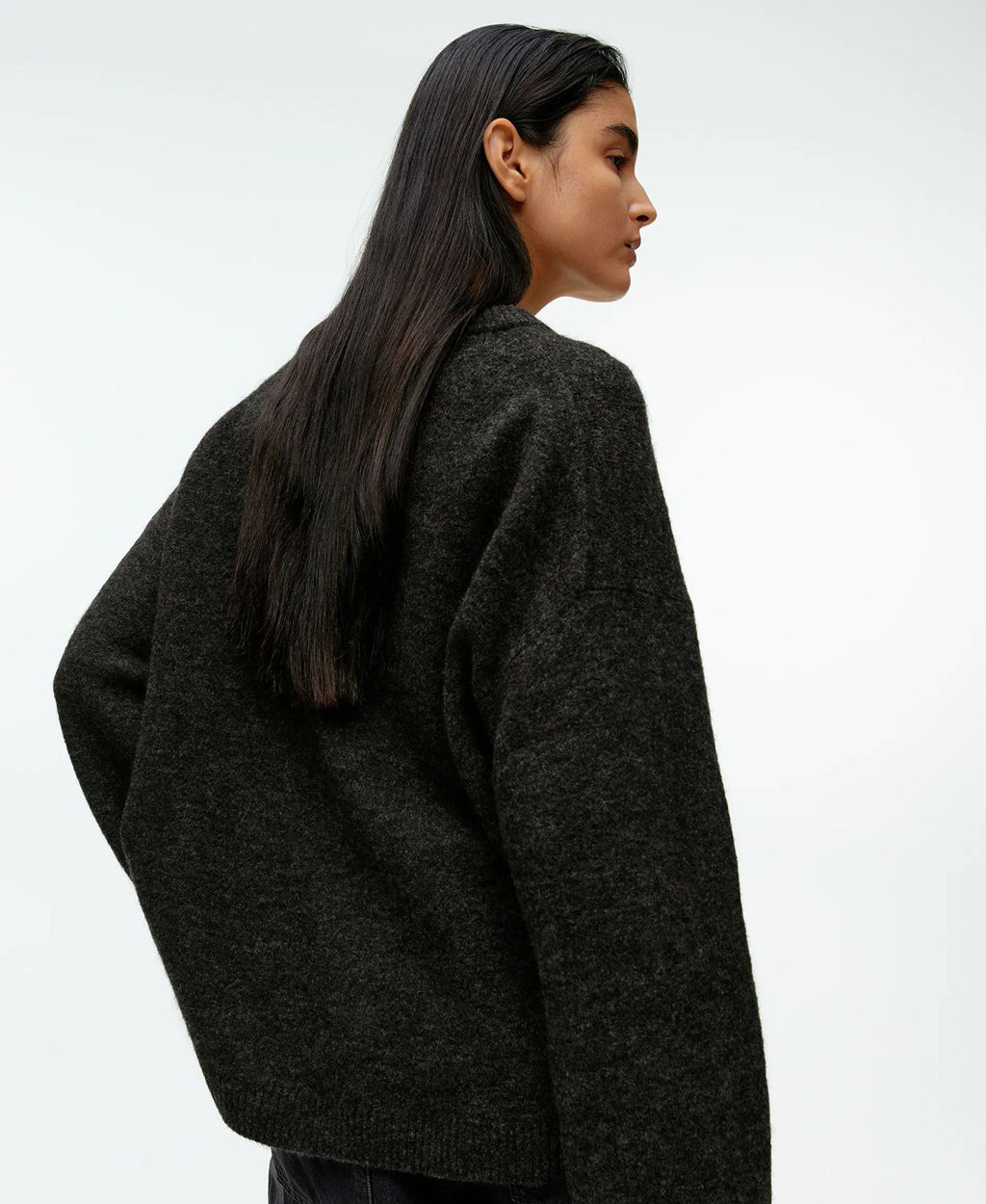 Loose Thick Cashmere Crewneck Sweater