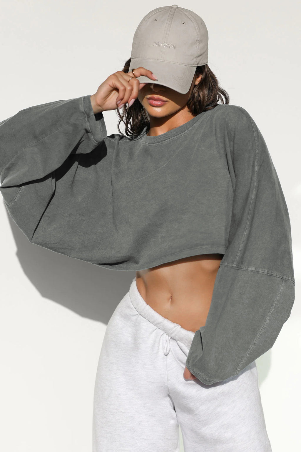 Navel-exposed round-neck sweatshirt short sports bottoming shirt T-shirt sweater